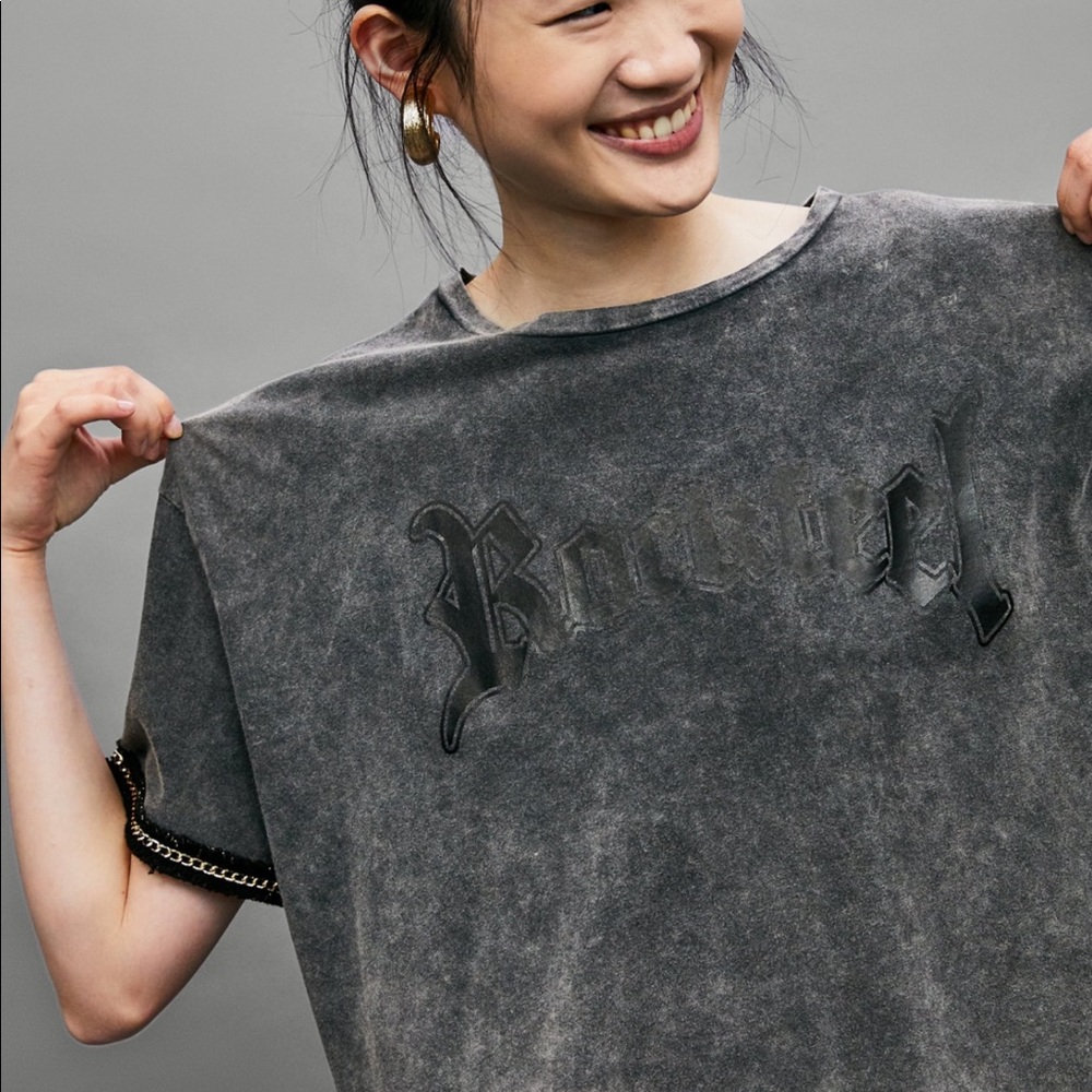 Zara Chain Detail Graphic T-shirt NWT